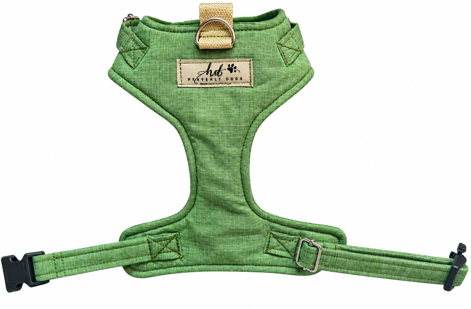 Chest Harness 9 green harness front-heavenlydogs-baileyspet