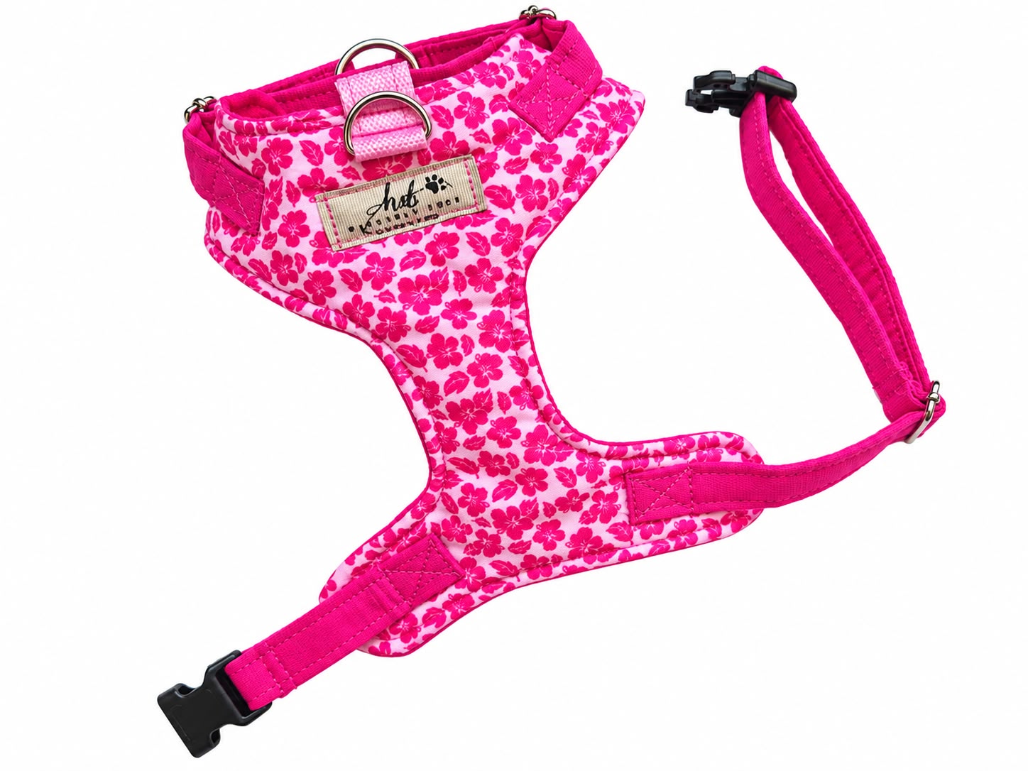 Chest Harness 7 pinkfloral-front-harness-heavenlydogs-baileyspet